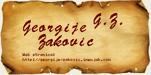 Georgije Zaković vizit kartica